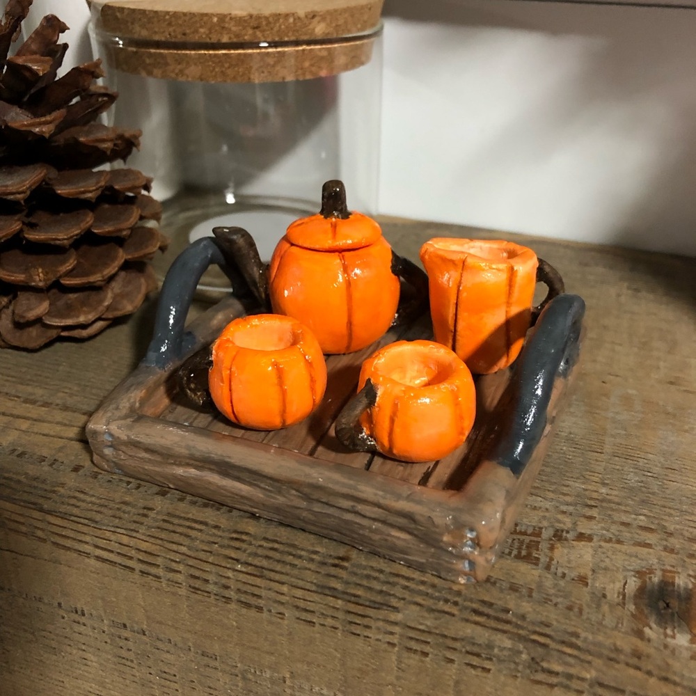 6 Piece Mini Pumpkin Tea Set